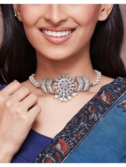 Fabindia - Metal Choker Necklace - White