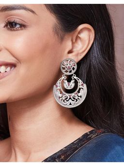 Fabindia - Metal Chandbali Earrings - Pink