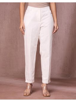 Fabindia - Cotton Linen Formal White Pant