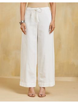 Fabindia - Linen Casual Wide Leg White Pant