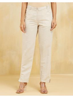 Fabindia - Natural Cotton Linen Formal Beige Pant