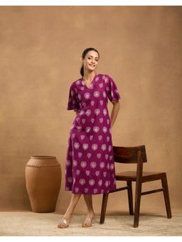 Fabindia - Pink Cotton Printed Dress