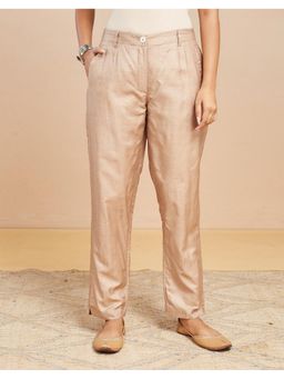 Fabindia - Silk Slim Fit Formal Kosi Beige Pant