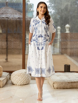 ZUMMER - Cotton Tropical Embroidered Dress