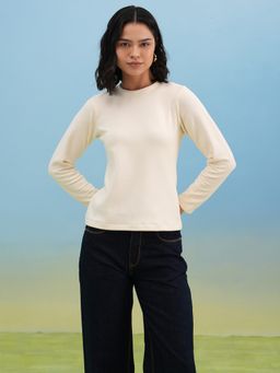 CRIMSOUNE CLUB - Women Cream T-Shirt