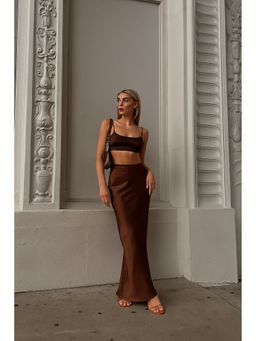 AAREIN - Solid Satin Brown Co-Ord Set