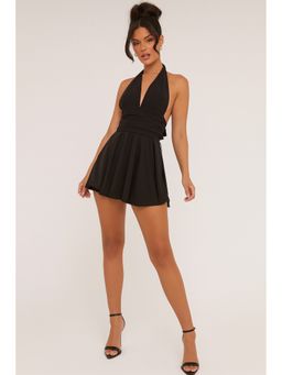 AAREIN - Black Halter Neck Short Dress
