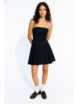 AAREIN - Black Denim Pleated Dress