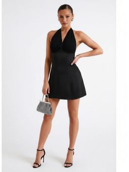 AAREIN - Black Ruched Solid Dress