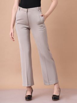 Exude - Soulful Styles Straight Fit Matt Satin Beige Pant