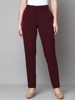 Exude - Empathy and Edge Straight Fit Wine Pant