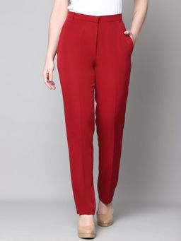 Exude - Empathy and Edge Straight Fit Red Pant