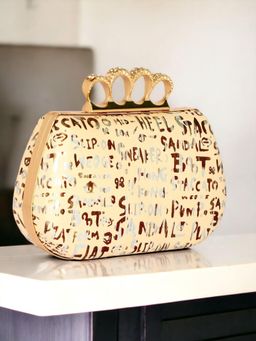 Toobacraft - Women Beige Handcrafted Beautiful Party Clutch