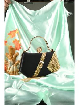 Toobacraft - Women Black Handcrafted Beautiful Design Bling Box Clutch