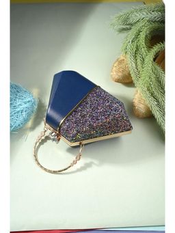 Toobacraft - Women Navy Blue Handicraft Hand Embroidered Box Clutch