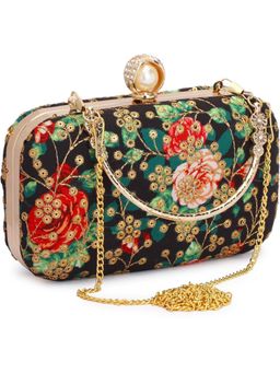Toobacraft - Women Handcrafted Beautiful Party Black Clutch
