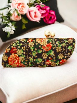 Toobacraft - Women Black Handicraft Pearl Box Clutch