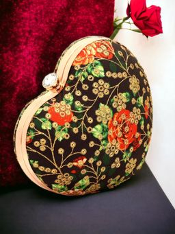 Toobacraft - Women Black Handicraft Hand Embroidered Box Clutch