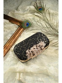 Toobacraft - Women Black Handcrafted Beautiful Design Bling Box Clutch