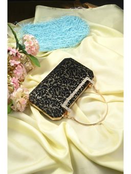 Toobacraft - Women Black Handcrafted Beautiful Bling Box Clutch
