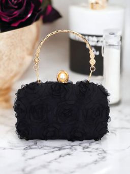 Toobacraft - Women Multi-Color Handcrafted Beautiful Party Black Clutch