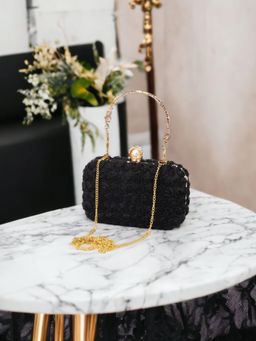 Toobacraft - Women Black Handcrafted Beautiful Party Clutch