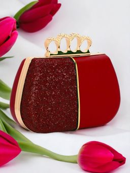 Toobacraft - Women Red Handcrafted Beautiful Party Clutch