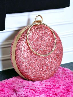 Toobacraft - Women Pink Handicraft Beautiful Box Clutch