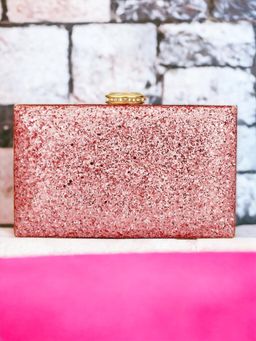 Toobacraft - Women Pink Handicraft Hand Embellished Box Clutch