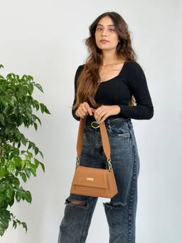 ATTAACHE ACCESSORIES - Women Tan Handbag (M)