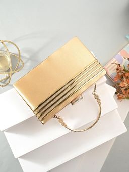 Toobacraft - Women Gold Handicraft Beautiful Bling Box Clutch