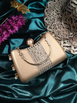Toobacraft - Women Handcrafted Beautiful Party Gold Clutch