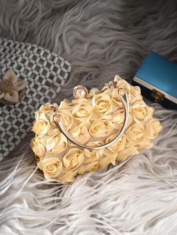 Toobacraft - Women Gold Handcrafted Beautiful Bling Box Clutch