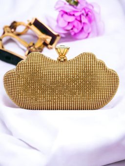 Toobacraft - Women Gold Handicraft Box Clutch