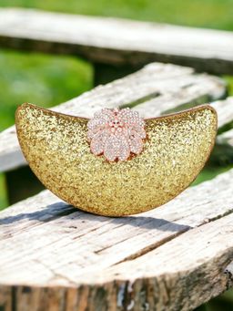 Toobacraft - Women Gold Handicraft Hand Embellished Box Clutch