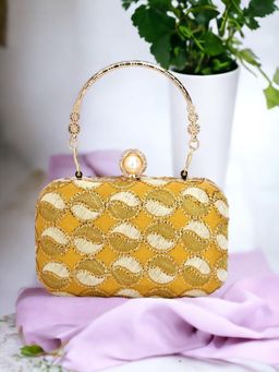 Toobacraft - Women Yellow Handcrafted Beautiful Party Clutch