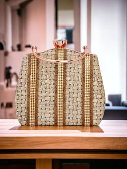 Toobacraft - Women Beige Handcrafted Beautiful Party Clutch