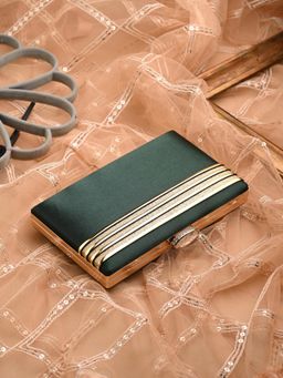 Toobacraft - Women Green Handicraft Beautiful Bling Box Clutch