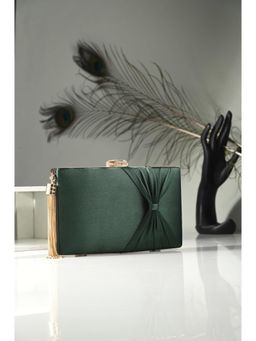 Toobacraft - Women Green Handcrafted Beautiful Bling Box Clutch
