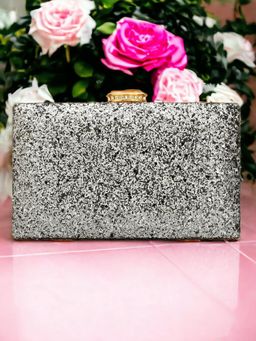 Toobacraft - Women Silver Handicraft Hand Embellished Box Clutch