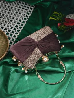 Toobacraft - Women Beige Handcrafted Beautiful Bling Box Clutch