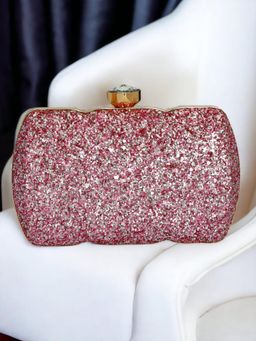 Toobacraft - Women Purple Handicraft Beautiful Box Clutch