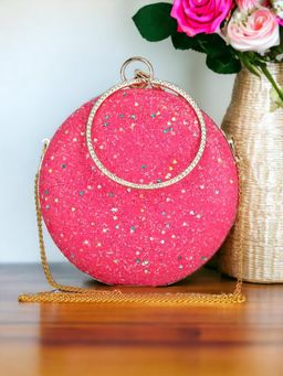 Toobacraft - Women Pink Handicraft Beautiful Box Clutch