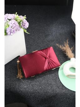 Toobacraft - Women Maroon Handcrafted Beautiful Bling Box Clutch