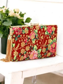 Toobacraft - Women Handicraft Hand Embroidered Box Clutch