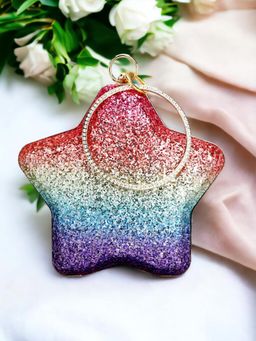 Toobacraft - Women Multi-Color Handicraft Beautiful Star Box Clutch