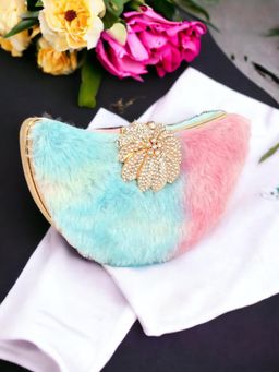 Toobacraft - Women Multi-Color Handicraft Hand Colorblock Box Clutch