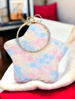 Toobacraft - Women Multi-Color Handicraft Beautiful Star Box Clutch