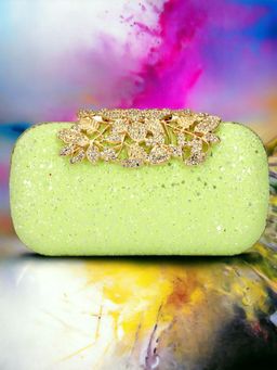 Toobacraft - Women Green Handcrafted Beautiful Party Clutch