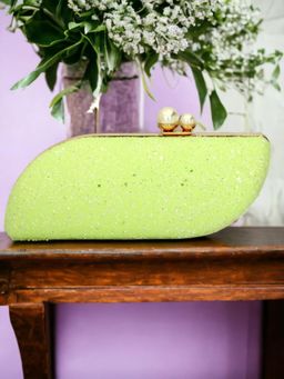 Toobacraft - Women Green Handicraft Hand Embellished Box Clutch